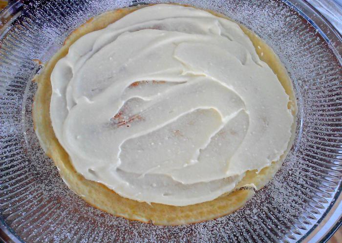 palačinkový dort s tvarohovým krémem krok za krokem