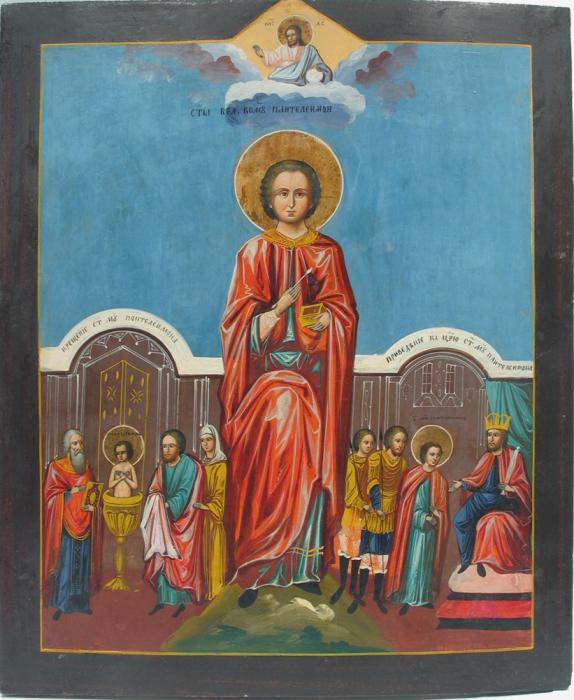 Saint Panteleimon ikona léčitele