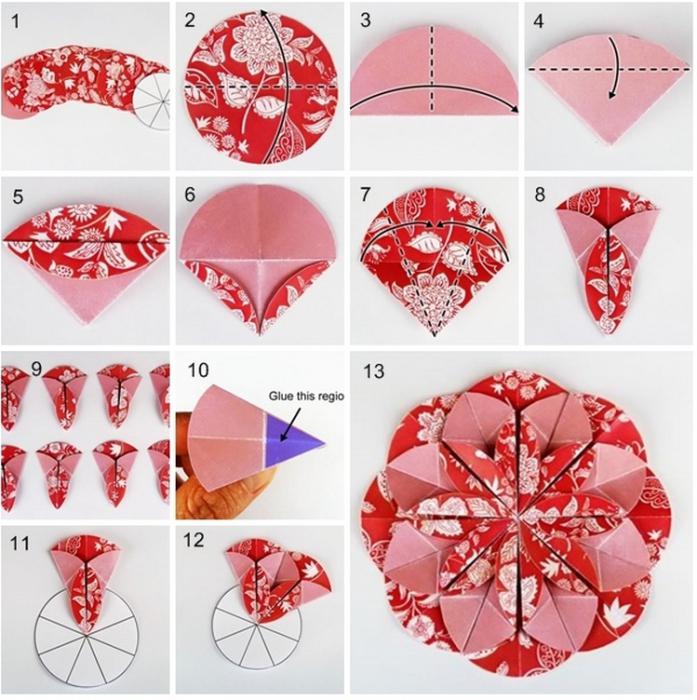 схема за цвете оригами