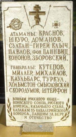 Dove è sepolto Peter Nikolayevich Krasnov