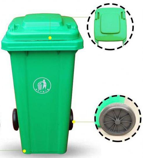 contenitore per rifiuti in plastica con coperchio