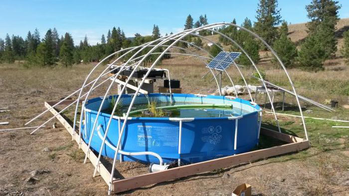frame pool ve skleníku