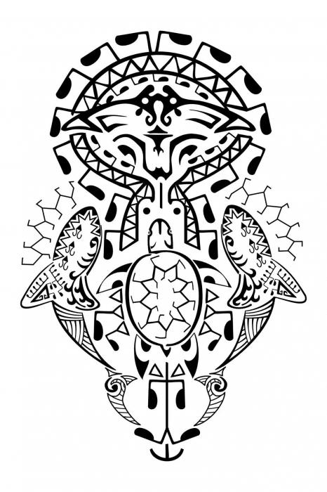 полинезийска костенурка татуировка