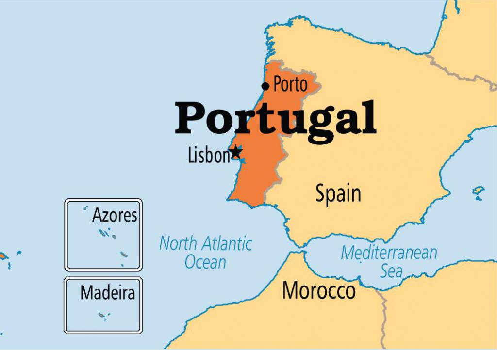 Portugalska na zemljevidu