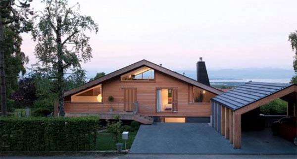 hiše iz profiliranih lesenih projektov in cen