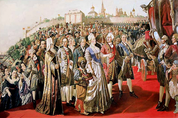 Císařovna Catherine 2 mezi jejími subjekty
