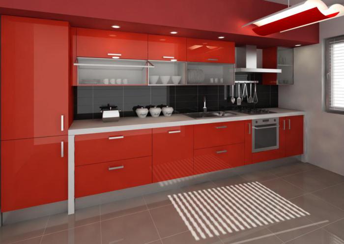 Nábytek - kuchyň červená