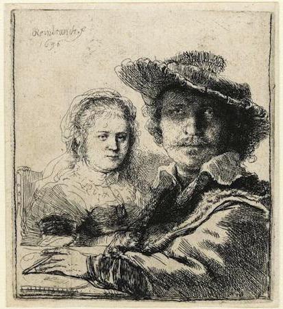 Автопортрет Рембранд с Саскя