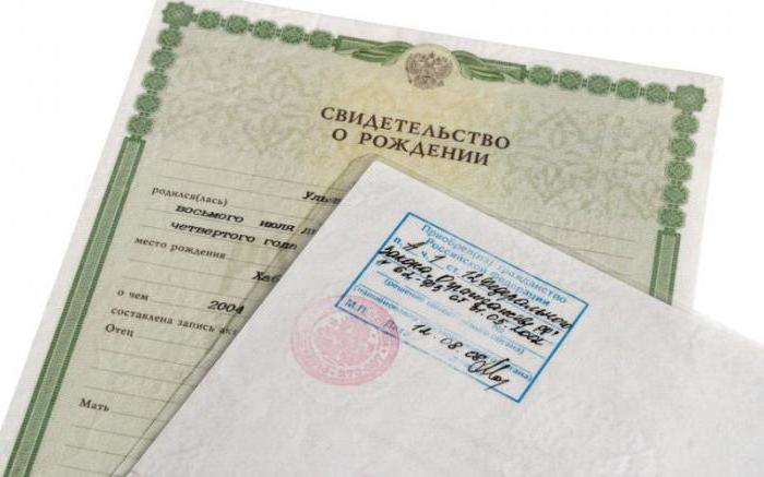 doklady o registraci pasu dítěte