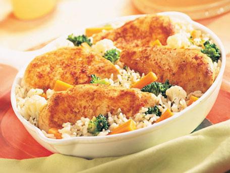 ryż z warzywami i kurczakiem
