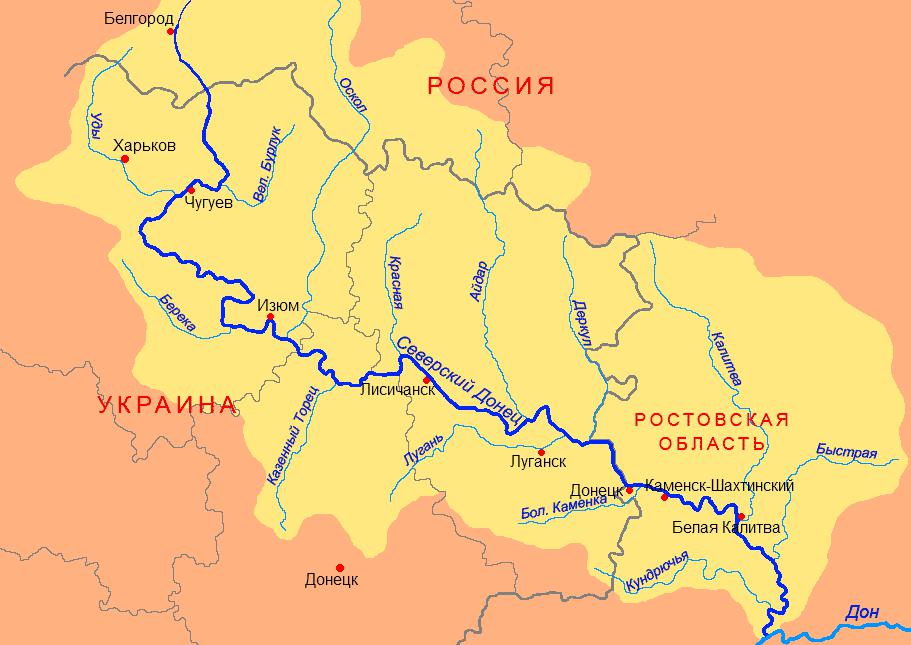 Mapa Sev.  Donety