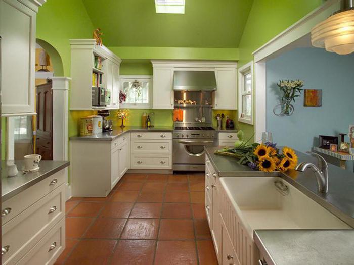 кухня в светло зелено