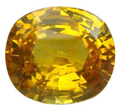 žluté vlastnosti zafírového kamene