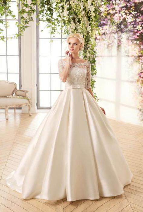 сатенена сватбена рокля