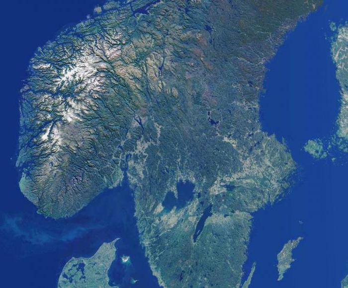 снимка на скандинавския полуостров