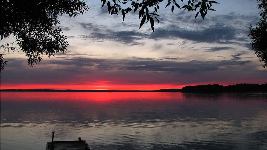 Jezero Seliger západ slunce