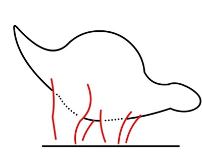 jak nakreslit dinosaurus tužkou