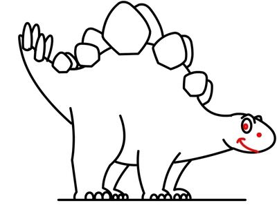come disegnare un dinosauro a tappe