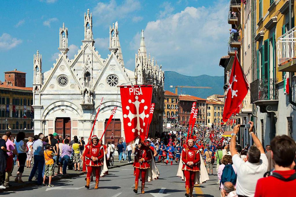 Pisa je město na festivalu v Itálii