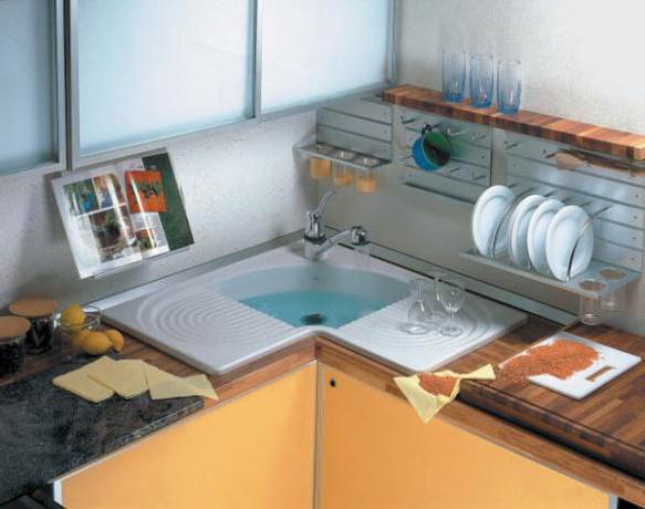 kutni sudoper za kuhinjske veličine