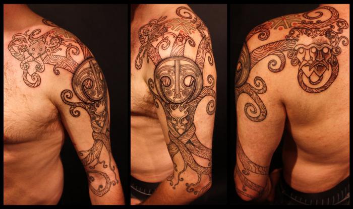 Tetování na paži.  Pánské vzory