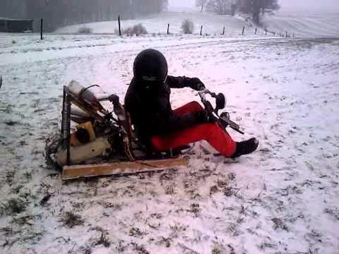 домашно снегоходка със снегоход