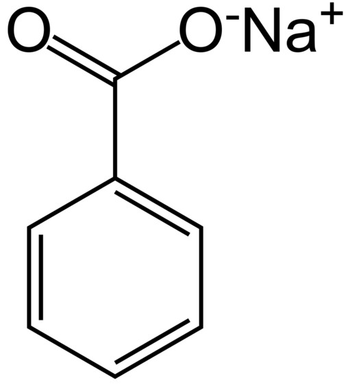 Benzoato di sodio (formula)
