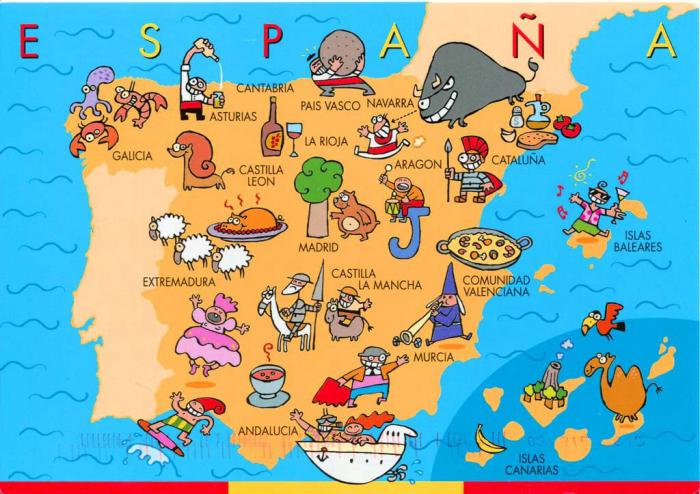 punti di vista della Spagna sulla mappa