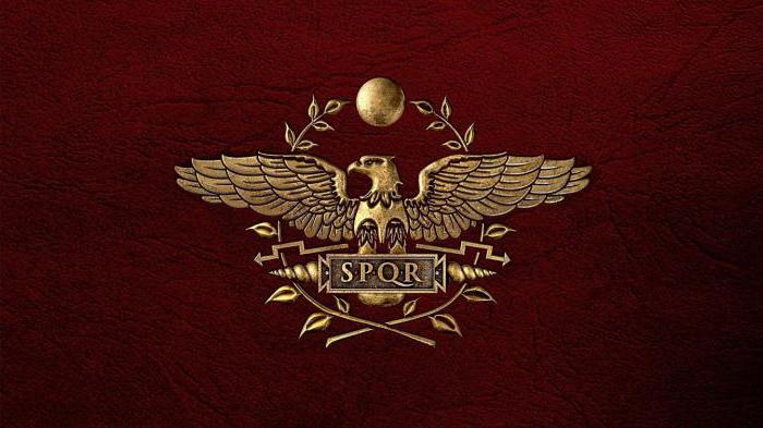 spqr, което означава римски