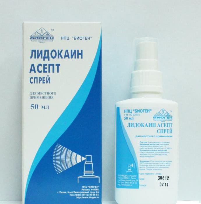 istruzioni per l'applicazione di spray lidocaina