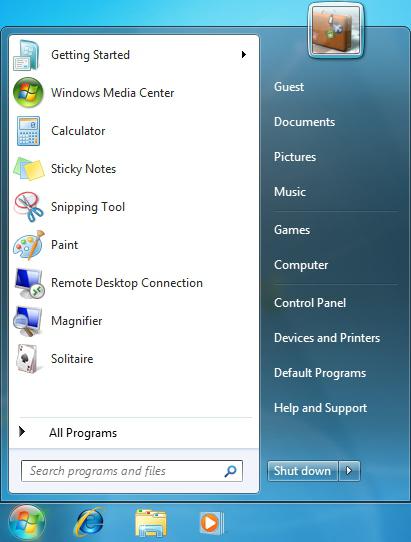 przycisk uruchamiania systemu Windows