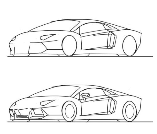 нарисувайте състезателни автомобили
