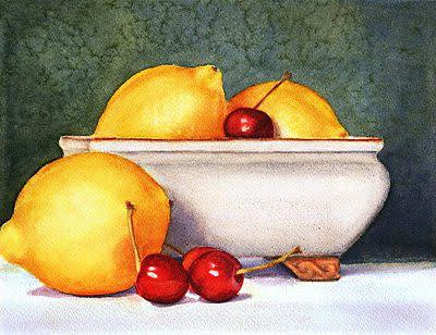 acquerello still life con frutta