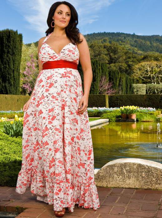 Letnia sukienka z wzorem dla otyłych kobiet