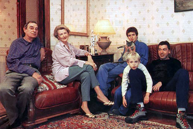 Svetlana Druzhinina con la famiglia