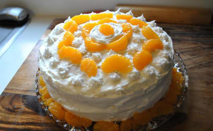 mandarínový pěnový dort