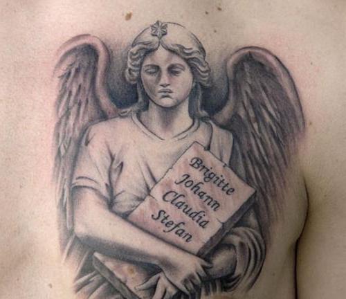 foto di angelo custode del tatuaggio