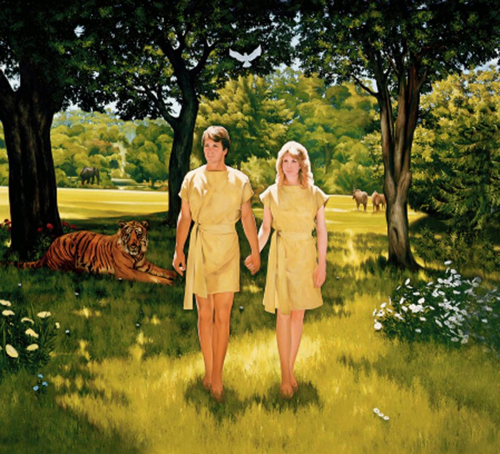 Adam a Eva v rajské zahradě
