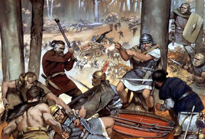 Tevtoburgsky gozd poraz rimskih legij Nemcev