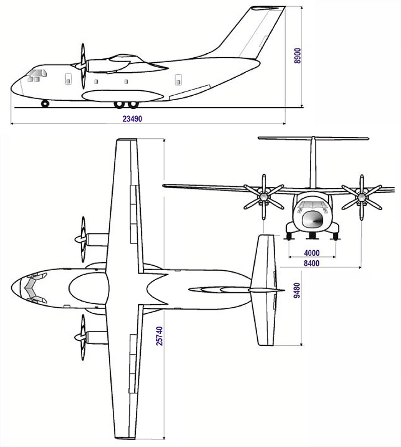 Schemat rozmiarów IL-112