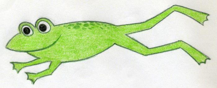како нацртати дете жабе