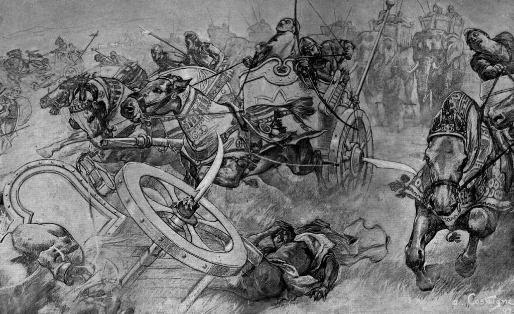 Персийски колесници в битката при Гаугамела