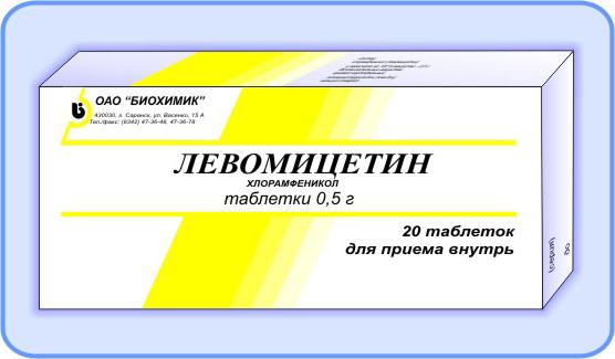 chloramfenikolové tablety pro průjem