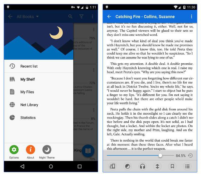 Program pro čtení knih ve formátu Android