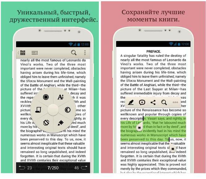 Ruski programi za branje knjig na Androidu
