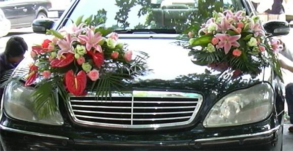 do-it-yourself svatební vůz dekorace