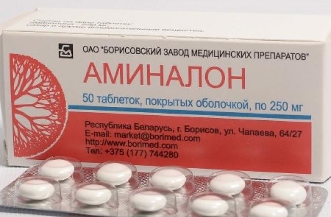 Tablety přípravku Aminalon