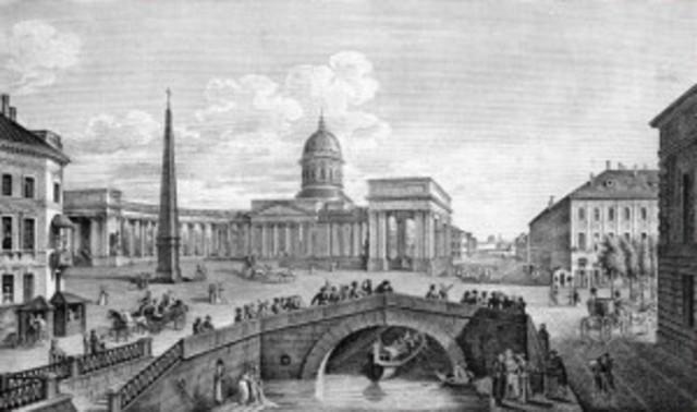 obraz Petrohradu v plášti příběhu