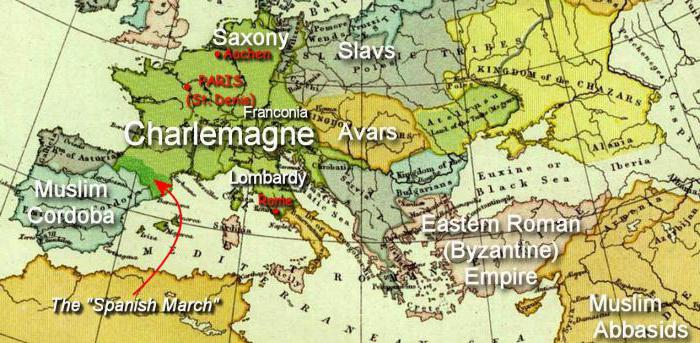 схема на причините за разпадането на империята на Карл Велики