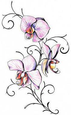 tatuaż orchidei